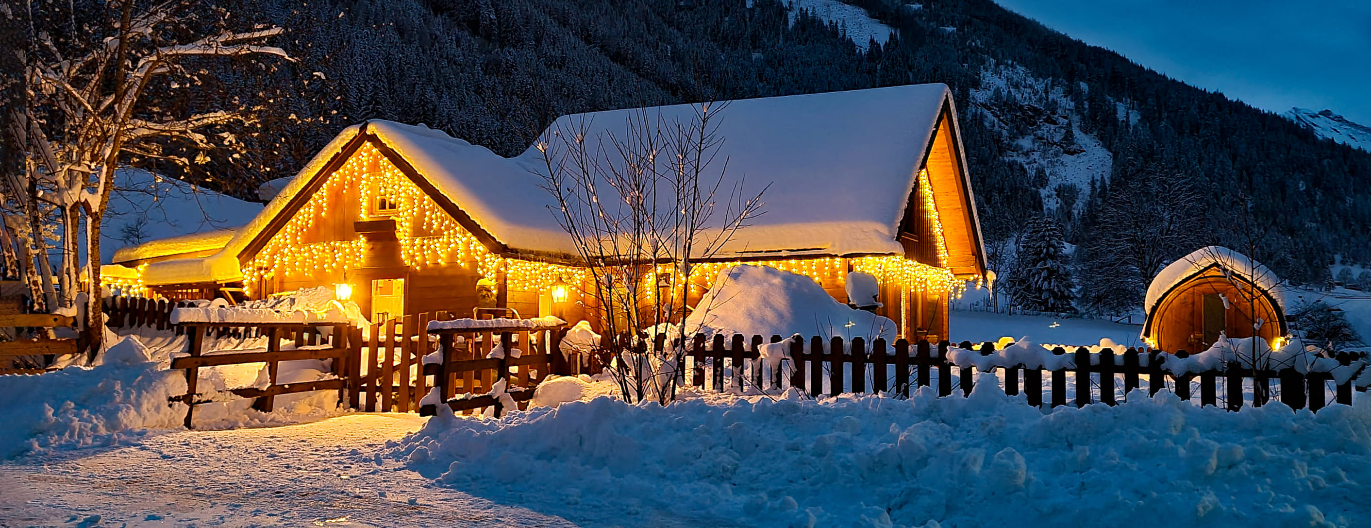 Winterurlaub in der Hütte im Salzburger Land, Österreich